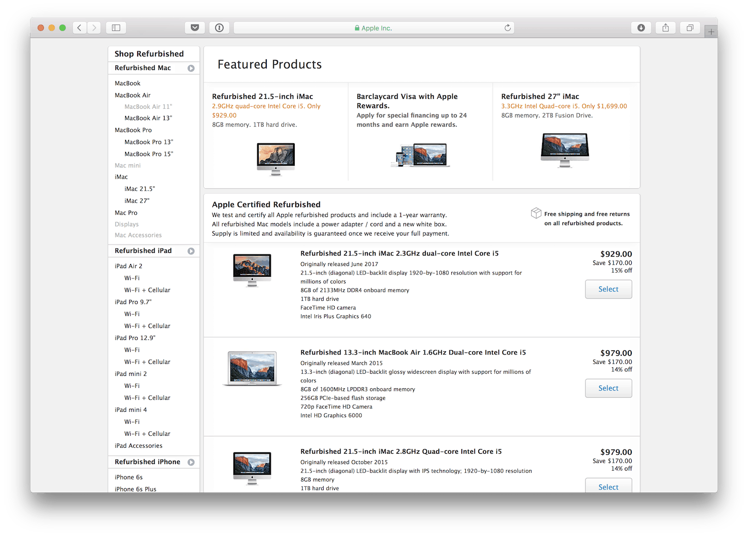 Apple refurbished Mac