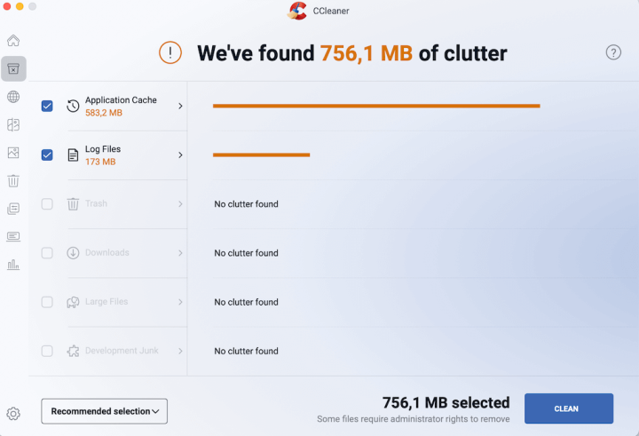 CCleaner Clutter Scan