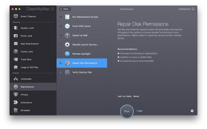 Disk permissions CleanMyMac