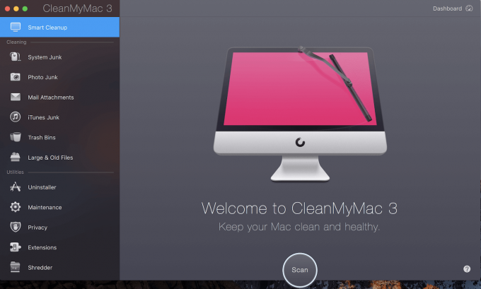 CleanMyMac's Main Screen